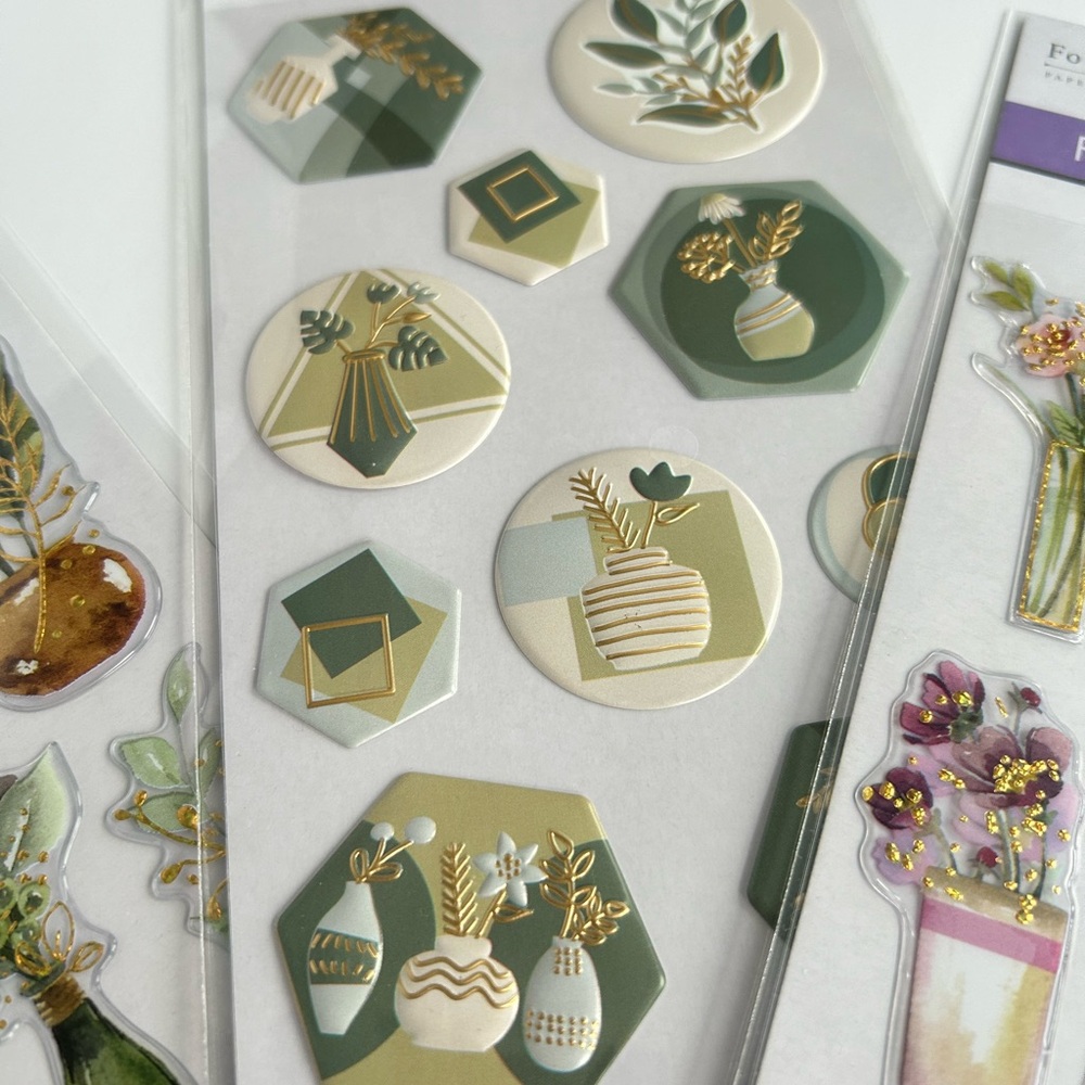 Foil Fun Plant Floral Stickers Three Packages  Junk Journals Art & Crafts - Picture 8 of 14